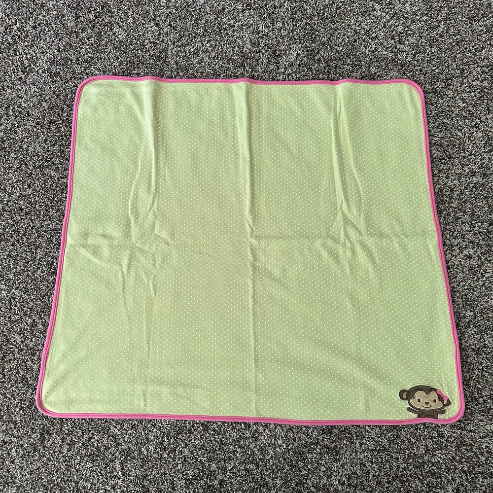CARTER'S - Child of Mine Baby Blanket pink Green monkey